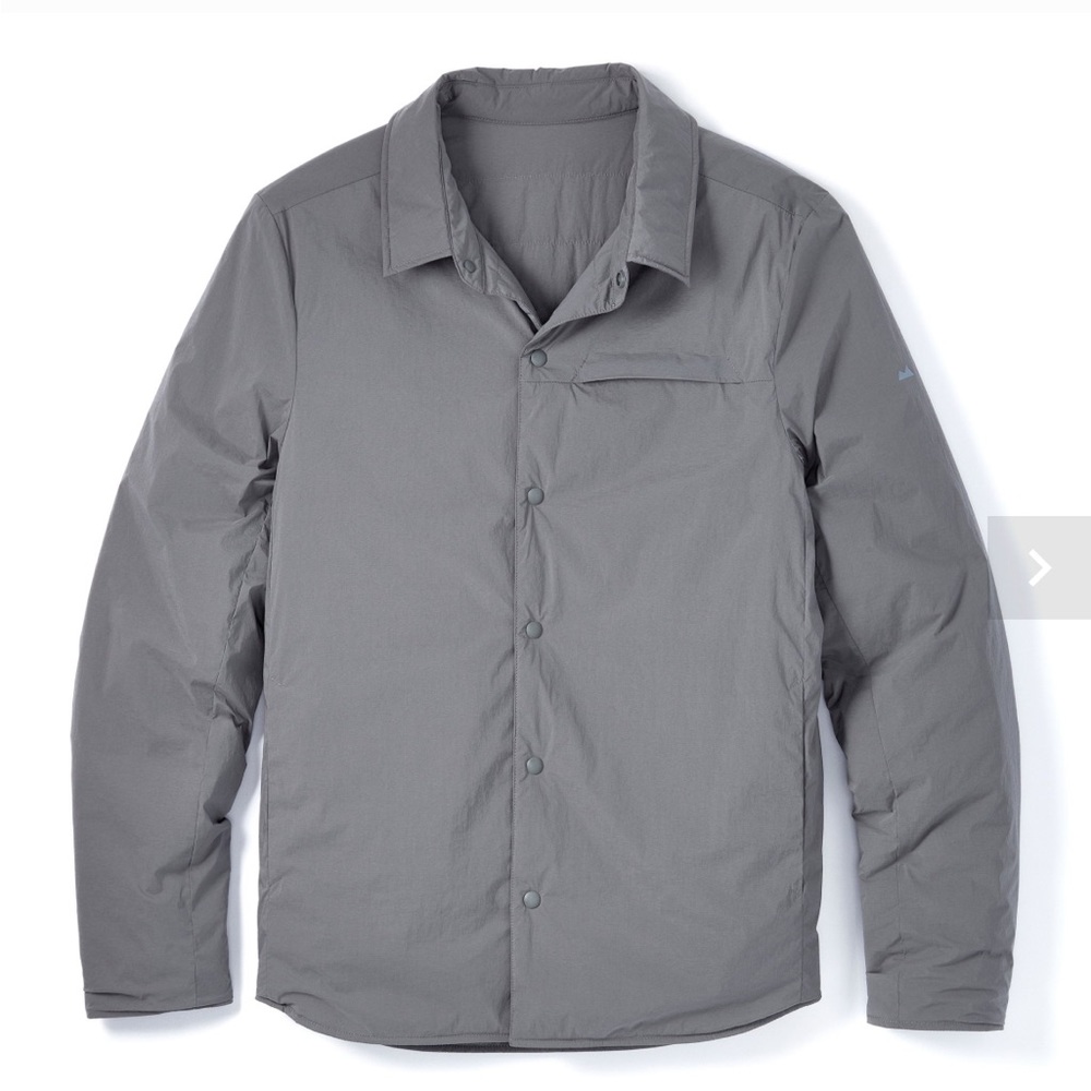 Myles Apparel Reversible Insulated Shirt Jacket in Slate NWT